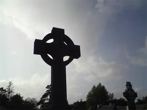 Celtic cross at Cong abbey Celtic cross at Cong abbey